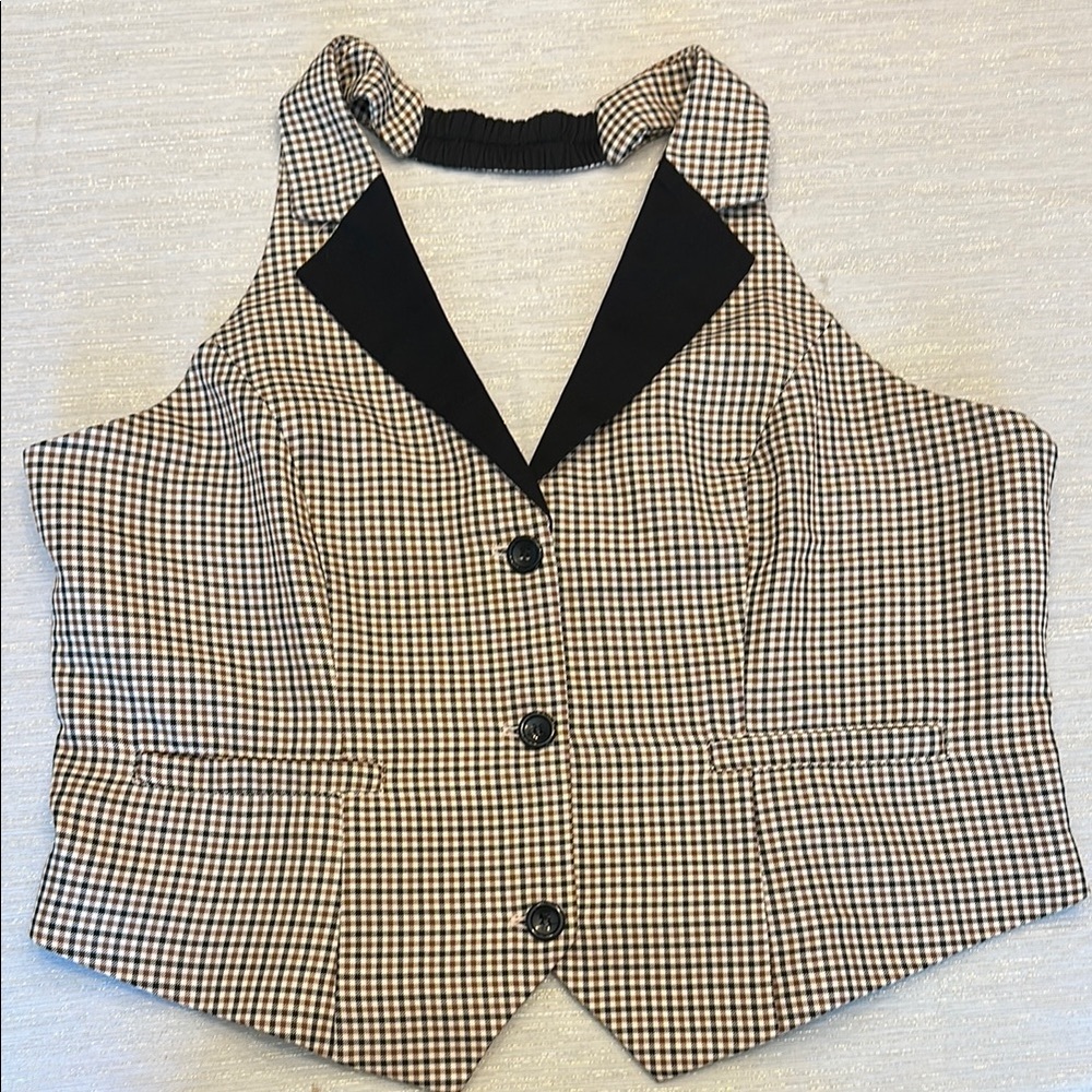 Checkered Halter Vest